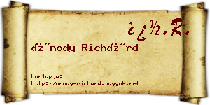 Ónody Richárd névjegykártya
