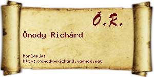Ónody Richárd névjegykártya